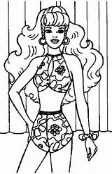 Barbie Coloring Pages Beach Dress Doll sketch template
