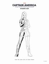 Coloring Widow Captain America Soldier Winter Printable Blackwidow Tweet sketch template