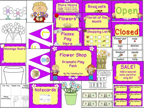 flower shop dramatic play  printables web   shopping