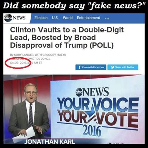 fake news    day hillarys double digit lead common