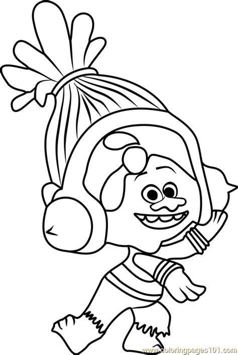 dj suki  trolls coloring page  trolls coloring pages