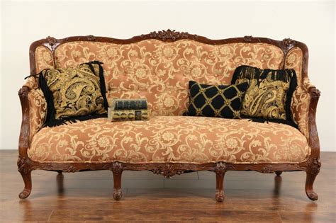french style 1930 s carved vintage sofa new upholstery ebay