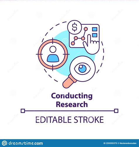 conducting research concept icon stock vector illustration  logo