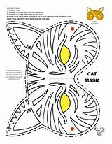 Mask Cat Coloring Halloween Printable Pages Masks Cutouts Cut Cutout Color Pete Fun Popular Xcolorings sketch template