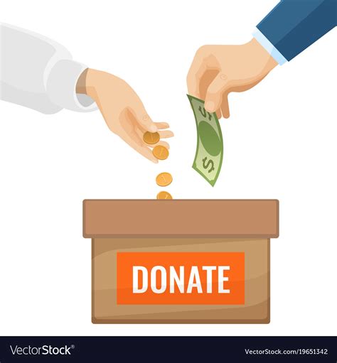 donate sign  cardboard box  money royalty  vector