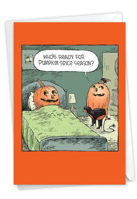 spicy pumpkins funny halloween paper card