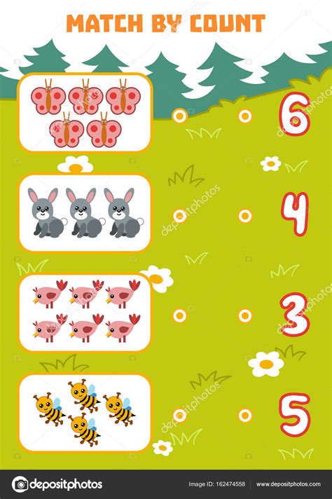 counting game  preschool children count animals   picture