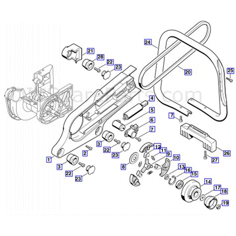 stihl ts  disc cutter ts parts diagram cast arm clutch