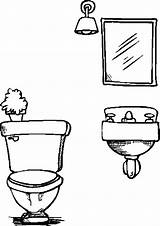 Bathroom Toilet Coloring Sheet Pages Kids Template sketch template