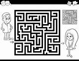 Premium Labyrinth Maze Coloring Vector sketch template