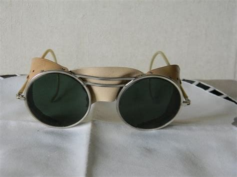 True Vintage Rare Willson Safety Goggles Leather Sides By Tamtas