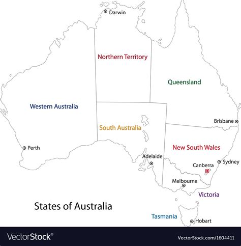 outline australia map royalty  vector image vectorstock