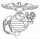 Usmc Marine Drawing Corps Emblem Semper Military Getdrawings Drawings Cooler Kelsey Peeler Fade sketch template