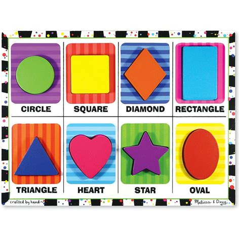 melissa doug shapes wooden chunky puzzle  pcs walmartcom