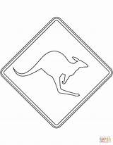 Coloring Australia Sign Kangaroos Pages Supercoloring sketch template