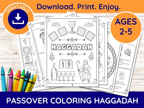 printable coloring haggadah  kids passover activities etsy
