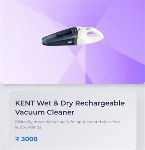 45w Compact Kent Wet And Dry Rechargeable Vacuum Cleaner At Rs 2850 In