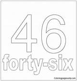 Number Forty Six Pages Coloring Color Numbers sketch template