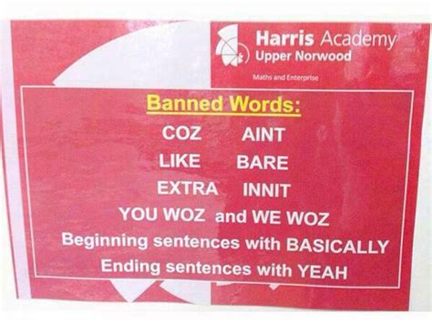 London School Bans Urban Slang Words The Independent