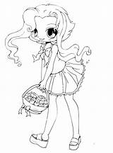Chibi Coloring Pages Printable Kids Color Print Girl sketch template
