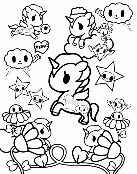 tokidoki coloring page unicorn coloring pages cute coloring pages