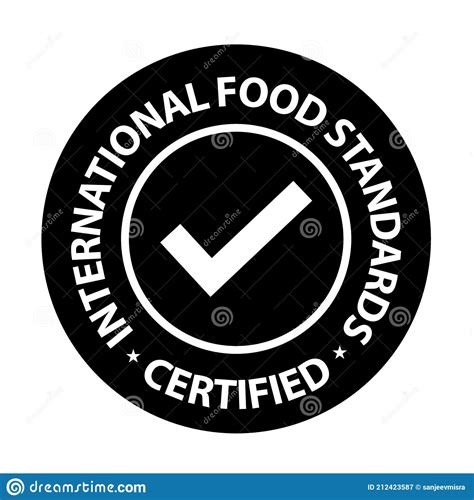 international food standards certified vector symbol stock vector illustration  imprint