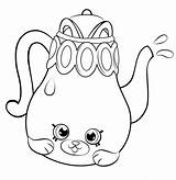 Coloring Cute Teapot Cartoon Pages Printable Description Tea sketch template
