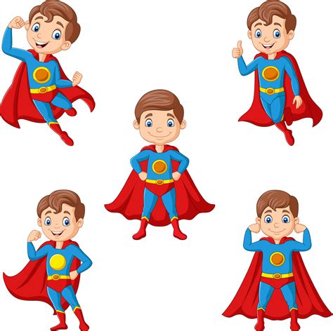 cartoon superhero kids collection  tigatelu thehungryjpeg