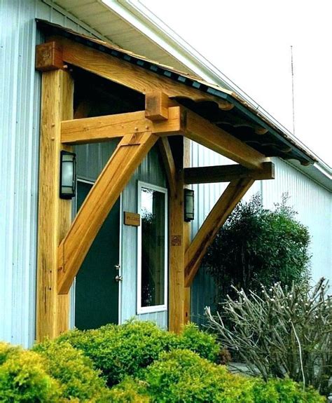 awning  front door awnings timber frame porch house exterior metal building homes