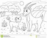 Boek Familie Kinderen Kleurend Geiten Beeldverhaal Weide Goats sketch template