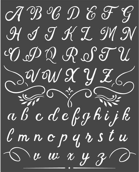 alphabet calligraphy stencil