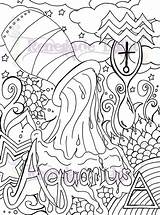 Aquarius Zodiac sketch template
