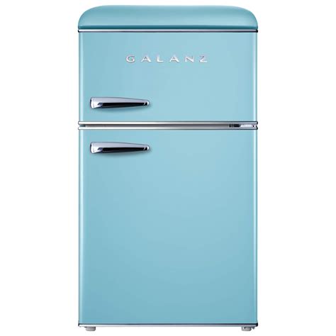 buy galanz glrt retro compact refrigerator  freezer mini fridge  dual doors