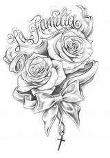 Rose Roses Tattoos Drawing Chicano Tattoo Drawings Three Vorlagen Flowers Lowrider Flower Ideen Zeichnungen Tatoo Sleeve Sketches Grey Posey Schleifen sketch template