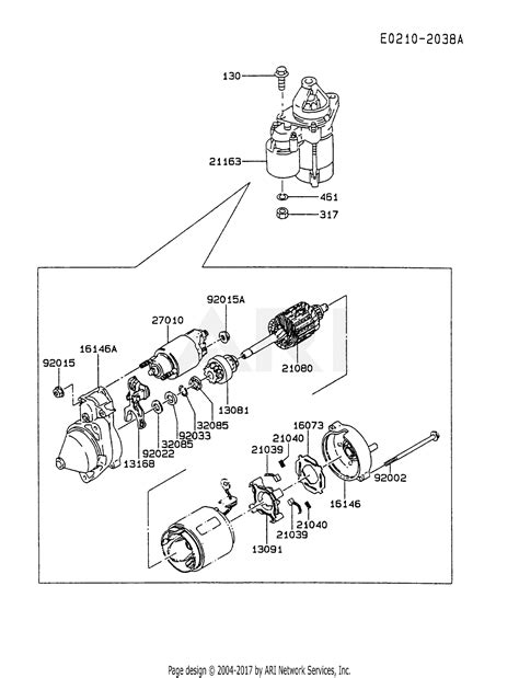 kawasaki fcv   stroke engine fcv parts diagram  starter