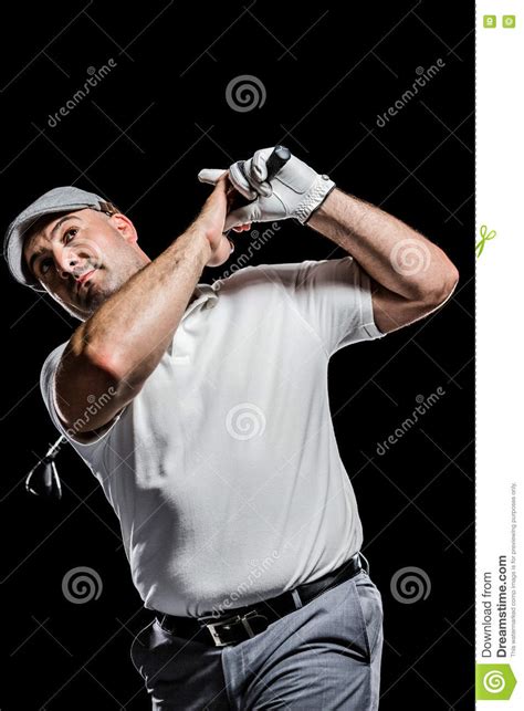 portret die van golfspeler een schot nemen stock afbeelding image  atleet levensstijl