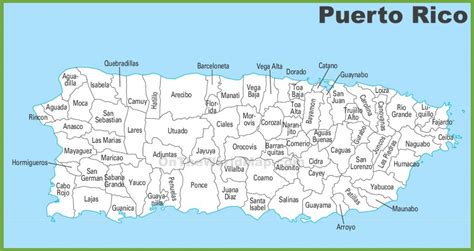 printable map  puerto rico  towns  printable maps