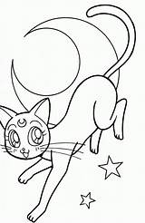 Coloring Sailor Moon Luna Pages Cat Colouring Cats Drawings Printable Popular Google Fi sketch template
