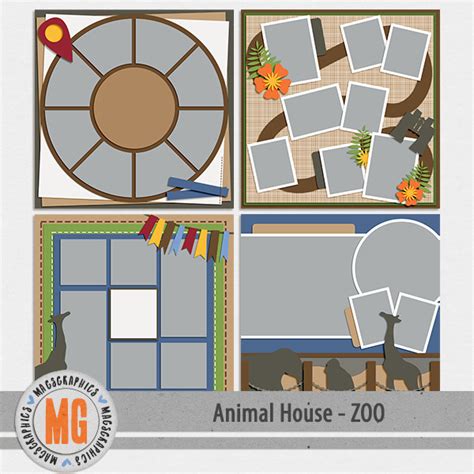 animal house zoo templates digital art