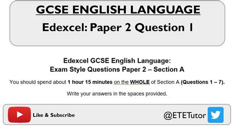 gcse english language paper  section  question  edexcel