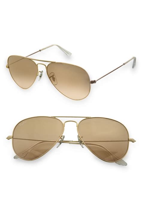 Ray Ban Original Small Aviator 55mm Sunglasses In Brown Lyst