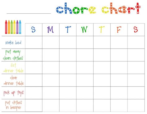 printable chore charts  kids vrogue