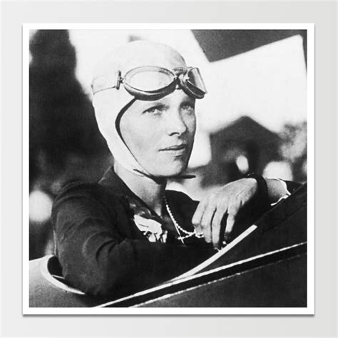 Amelia Earhart In Plane Print Remastered Donne Nella