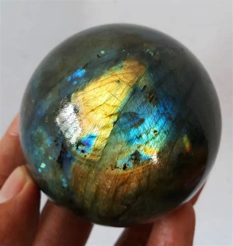 mm high quality natural rock labradorite quartz crystal ball  home