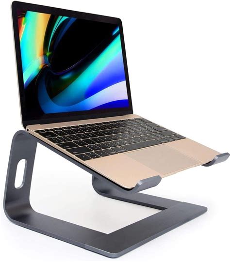 laptop standaard ergonomisch grijs laptop verhoger  delig laptop tafel bolcom