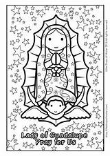 Guadalupe Coloring Lady Catholic Subject sketch template
