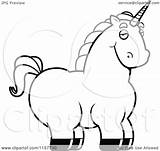 Unicorn Coloring Cartoon Pages Cute Clipart Chubby Fat Unicorns Outlined Vector Cory Thoman Printable Royalty Library Clipground Popular Template sketch template