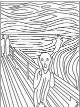 Pages Pointillism Coloring Getcolorings Edvard Munch sketch template