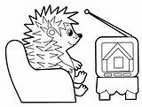 Tv Coloring Pages Coloringtop Print sketch template