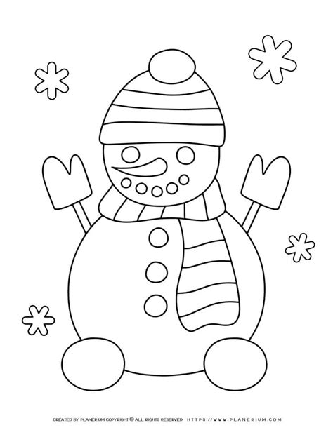 winter coloring page snowman planerium